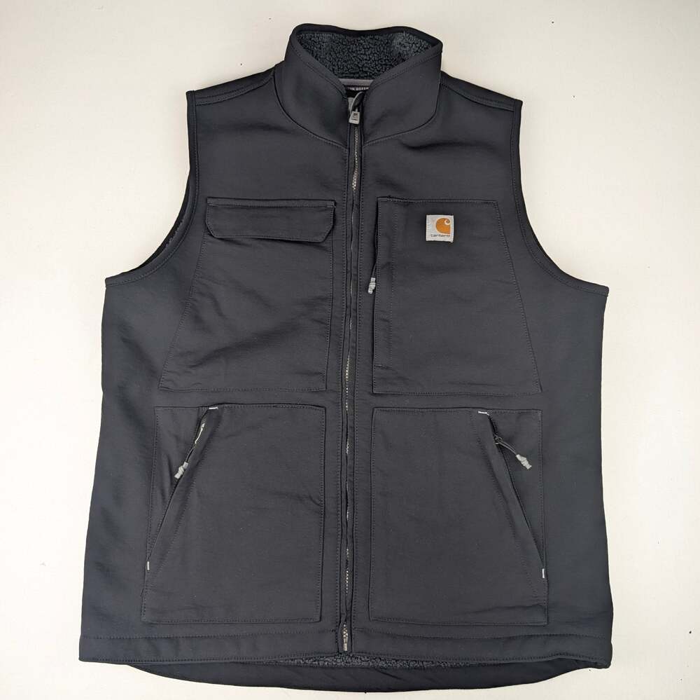 Carhartt Men's Medium Super Dux Rain Defender Black Vest - Relaxed Fit - Lined